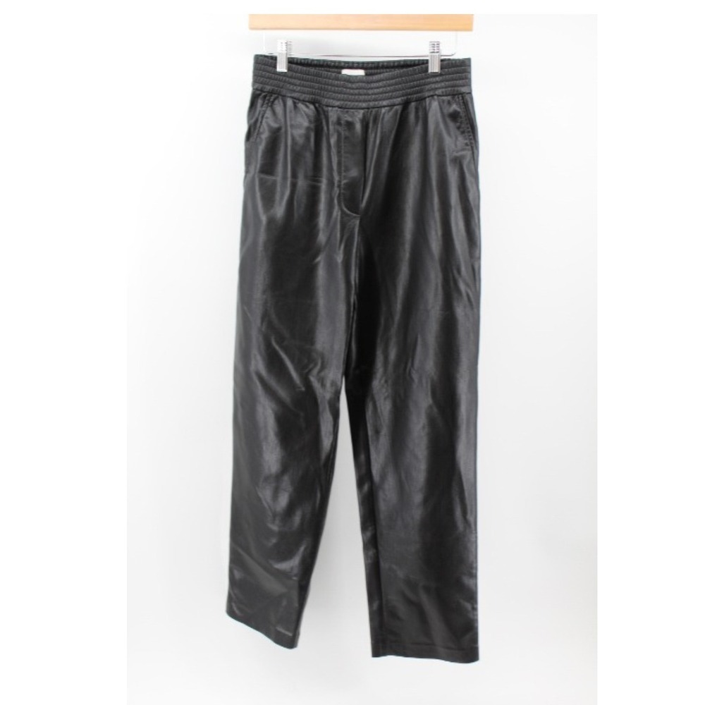 Aritzia Wilfred Faux Leather Pull On Pants Size S High Rise Skinny Black